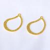 Pendientes DIY, colgantes, accesorios de joyería, venta al por mayor, chapados en cobre de 18 quilates, que conservan el color, oro real, superventas, colgante pequeño hueco irregular