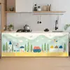 Cortina decorativa de gabinete de dibujos animados pintada a mano, cortina de pantalla a prueba de polvo, cortina de tela sin perforaciones, riel deslizante, venta al por mayor, generación de cortina fea, transfronterizo
