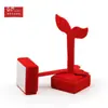 9Hrtp Soporte para Pendientes de Terciopelo Rojo Soporte de Exhibición de Joyería de Terciopelo Pendiente Colgador Creativo de Hoja Pendiente de Botón