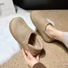 Nuevas botas de nieve de invierno 2026 para mujer, forradas de felpa y cálidas, sin cordones, caña baja, antideslizantes, suela plana, estilo Birkenstock