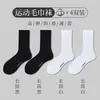 Meias Masculinas de Outono e Inverno Meia-calça Fundo Atoalhado Algodão Espessado Meia Longa Esportiva Basquete Tendência Branca Meia de Cano Alto Branca