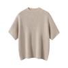 Suéter de Cachemir para Mujer de Manga Corta Otoño e Invierno Nuevo Cuello Alto Medio Manga Corta Color Sólido Jersey Tejido Lana Tejido Suéter Básico