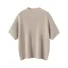 Suéter de punto de cachemira para mujer, cuello medio, manga corta, nuevo para otoño e invierno, top tipo jersey casual, simple, versátil, cómodo y moderno