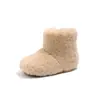 Botas de Piel para Niñas 2026 Invierno Nuevas Botas de Nieve Cálidas para Niños Botas de Algodón para Bebé Lindas Botas Cortas con Forro Polar para Niñas