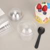 Vaso desechable de madera de chala para cupcake, mousse, con tapa, para yogur, pudín, Mukang, leche doble piel, transparente, plástico para helado