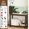 Gabinete para Acuario, Tanque de Corriente Integrado, Acuario Doméstico para Sala de Estar, Kit Completo de Paisajismo Ecológico Pequeño, Acuario de Cristal con Filtro Lateral