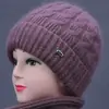 Gorro de Punto Protector de Orejas para Otoño e Invierno para Personas de Mediana Edad y Mayores, Forrado de Felpa y Engrosado, Gorro de Lana para Madres, Protector contra el Frío, Gorro de Algodón Cálido para Señoras Mayores