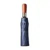 Paraguas automático de 10 varillas resistente al viento para hombre, plegable en tres secciones, para negocios, de alta gama, para regalo, con impresión de letras, logotipo, paraguas publicitario