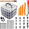 630 piezas caja de tres capas hebilla tornillo de guardabarros de coche clip de fijación de parachoques traje de hebilla de panel de puerta