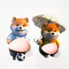 Cachorro Shiba Inu Barrigudo Transfronteiriço Corgi Silicone Ultrassuave Adesivo Anticolisão para Carro Adesivo Decorativo para Casa Anti-Impacto Brinquedo Macio