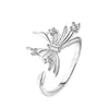 Anillo de mariposa fresco y tridimensional para mujer, exquisito, dulce, lujo ligero, versátil, diseño de nicho, sensación de alta gama, ajustable, anillo elegante