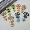 Oscar De La Renta Estilo Europeo y Americano Oro Real de 18 Quilates Galvanizado Pendientes Exagerados de Diamantes Brillantes de Imitación para Mujer Estilo Nuevo