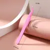 Pinzas para Pestañas de 125mm Pinzas de Acero Inoxidable Punta Curva Hechas a Mano Herramientas para Uñas DIY Pinza para Pestañas Postizas Pinzas de Injerto