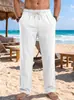Ropa para hombre transfronteriza TK estilo americano lino lavado a la arena arrugado pantalones casuales Amazon talla de EE. UU. vacaciones de verano playa pantalones rectos