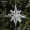 Hierro Forjado Serie Plata Nueva Polvo Estrella Explosiva Bola de Navidad Decoraciones para Árbol de Navidad Colgante de Decoraciones Navideñas