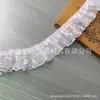 Borde de encaje plisado de malla de doble capa de flor de ciruelo para accesorios de dobladillo de ropa, Paquete de material de embalaje de adorno plisado Lolita
