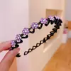 Faixa de Cabelo Transfronteiriça Amazon Flor de Ameixa Strass Faixa Ondulada Estilo Coreano Influenciador Acessórios de Cabelo Quebrado Acrílico Preguiçoso