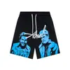 Dropshipping Transfronterizo 2026 Primavera/Verano Nuevo Estilo Que Es Estampado de Letras Casual Holgado Pantalones Cortos Unisex Pantalones Cortos de Playa