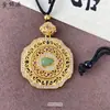 Loja de Ouro Mesmo Estilo Ouro Areia Incrustado Diamante Filigrana Cabacinha Ruyi Pingente Rotativo Ruyi da Fortuna Nova Corrente para Suéter Chinês