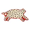 Alfombra de suelo de animal flocado de dibujos animados abstractos para uso doméstico en el dormitorio, resistente a la suciedad y fácil de limpiar, alfombrilla de mesita de noche, alfombrilla antideslizante y absorbente para el baño