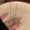 Colar de corrente de couro de arco estilo frio nicho retrô elegante leve luxo de alta qualidade doce legal menina quente cadeia de clavícula
