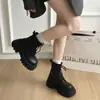 Botas Martin para Niños Botines Cortos para Mujer Retro Americano Aumento de Altura Primavera Otoño 2026 Nuevos Suela Gruesa con Cordones Versátiles Estilo Británico