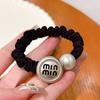 Anillo para el cabello con perla de imitación estilo Chanel, cuerda para el cabello de Corea del Sur, cuerda para el cabello de alta calidad, cuerda para el cabello con tendón de goma elástica duradera, accesorios para el cabello para mujeres