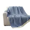 Manta Decorativa de Terciopelo a Media Cara Color Sólido Otoño/Invierno Manta Decorativa para Sofá Fresca y de Lujo Ligero Gruesa Cálida Manta Chal para Siesta en la Oficina