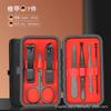 Set de Cortauñas en Stock, Set de 9 Piezas Negro y Rojo, Set de Tijeras para Uñas, Set de Herramientas para Dar Forma a las Cejas y Manicura, Cortauñas para Manicura