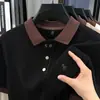 Suéter Masculino de Tricô de Manga Curta com Bordado Jacquard, Estilo Coreano, Moderno, Algodão, Novo Verão 2026