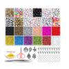 Kit de Abalorios DIY de 28 Compartimentos con Cuentas de Vidrio Pintadas de Colores y Cuentas Pequeñas para Pulseras y Collares DIY, Accesorios de Joyería