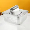Tina de Escurrir Engrosada de Acero Inoxidable 304, Tina Cuadrada con Tapa, Tina Grande para Lavar Verduras, Tina con Filtro Perforado, Tina para Escurrir Aceite