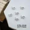 Nudo de Lazo de Aleación con Pedrería Accesorios para Uñas, Brillantantes Versátiles Lazos Plateados para Uñas DIY Pequeños Accesorios Portátiles