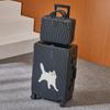 Desenho animado gatinho zíper puxar haste bagagem moldura de alumínio 28 polegadas mala de embarque mudo roda universal caixa mãe
