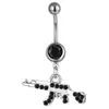 Pistola de perforación corporal para ombligo europea y americana, joya con colgante geométrico pequeño en forma de pistola, anillo para el ombligo, clavo para el ombligo incrustado con diamante, anillo para el ombligo, clavo para el ombligo