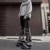 Jeans Retro Estilo Americano Micro-acampanados para Hombre Verano Tendencia Calle Alta Sueltos Casuales Pantalones de Piso Degradados