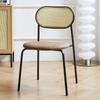 Rattan Hogar Hierro Forjado Silla de Comedor Oficina Respaldo Taburete Rojo Neto Retro Estudio Sala de Estar Casa de Huéspedes Silla de Comedor Balcón