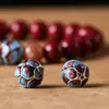 Accesorios de Flor de Loto Azul Quemado Plateados en Plata 925 que Conservan el Color Pulsera de Esmalte Cloisonné Cuentas Espaciadoras Accesorios para Pulseras DIY Estilo Chino Venta al por Mayor