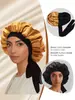 Gorro de dormir de seda de doble capa con cintas para comercio exterior transfronterizo, gorro de belleza y cuidado del cabello para mujer con amarre posterior, gorro de pañuelo para la cabeza con lazo