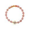 Pulsera de cristal natural al por mayor, cristal de fresa, piedra lunar gris, diseño original, moda fresca, versátil, joyería para mujer