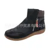 Transfronteiriço 2024 Nova Moda Europeia e Americana Zíper Lateral Cabeça Redonda Decorativa Moda Botas de Couro tamanho grande Curtas Casuais Botas Martin