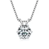 Colar Clássico Transfronteiriço de Moissanita com Seis Garras de Luxo Acessível para Mulheres Corrente de Prata Esterlina S925 de Alta Qualidade Simples e Versátil para Clavícula