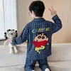 Pijama para niño primavera y otoño 2026 modelo nuevo, algodón puro, conjunto fino de manga larga para niños, niños y adolescentes, nueva colección de otoño