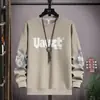 Sudadera con Letras Estampadas de Manga Larga para Hombre de la Marca Americana Street Fashion, para Otoño e Invierno, de Capa, Holgada, Cuello Redondo, Pulóver, Camiseta Base