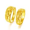 Anillo de boda con diseño de dragón y fénix de oro de arena vietnamita chapado en cobre puro de 24 k para hombre y mujer, con diseño de dragón y apertura de cobre.