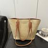 Bolso bandolera de estilo francés, tejido, para mujer, bolso de mano de gran capacidad para ir al trabajo, bolso de playa para vacaciones, cesta de verduras para mujer