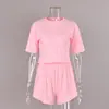 Conjunto de Pijama de Malha Respirável Estampado Duas Peças Outono/Inverno 2026 Europeu e Americano Transfronteiriço Conjunto Solto de Manga Curta com Shorts Roupa de Casa Feminina
