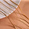 Estilo Europeo y Americano Chapado en Oro de 18K No se Desvanece Estilo Ins Moda Cadena para Clavícula de Mujer Cadena Lisa Cadena de Acero Inoxidable con Hoja DIY