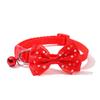 Coleira para animais de estimação com laço de bolinhas 1.0, ajustável com sino, adequada para gatos e cães pequenos, coleira com gravata borboleta