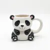 Fornecimento Transfronteiriço de Canecas de Animal Cerâmico de Desenho Animado, Novas Canecas Criativas de Panda em Relevo, Canecas de Cerâmica Pintadas à Mão para Café da Manhã e Leite